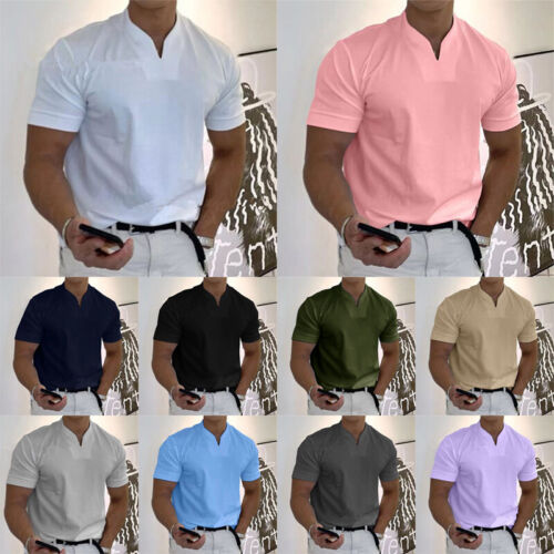 🎇💥2024 Men Gentlemans business Short Sleeve Fitness T Shirt
