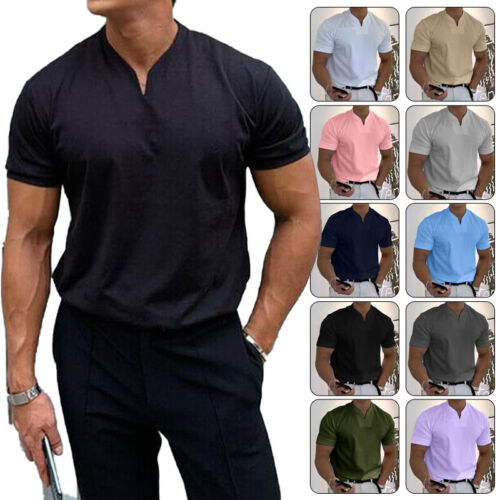 🎇💥2024 Men Gentlemans business Short Sleeve Fitness T Shirt