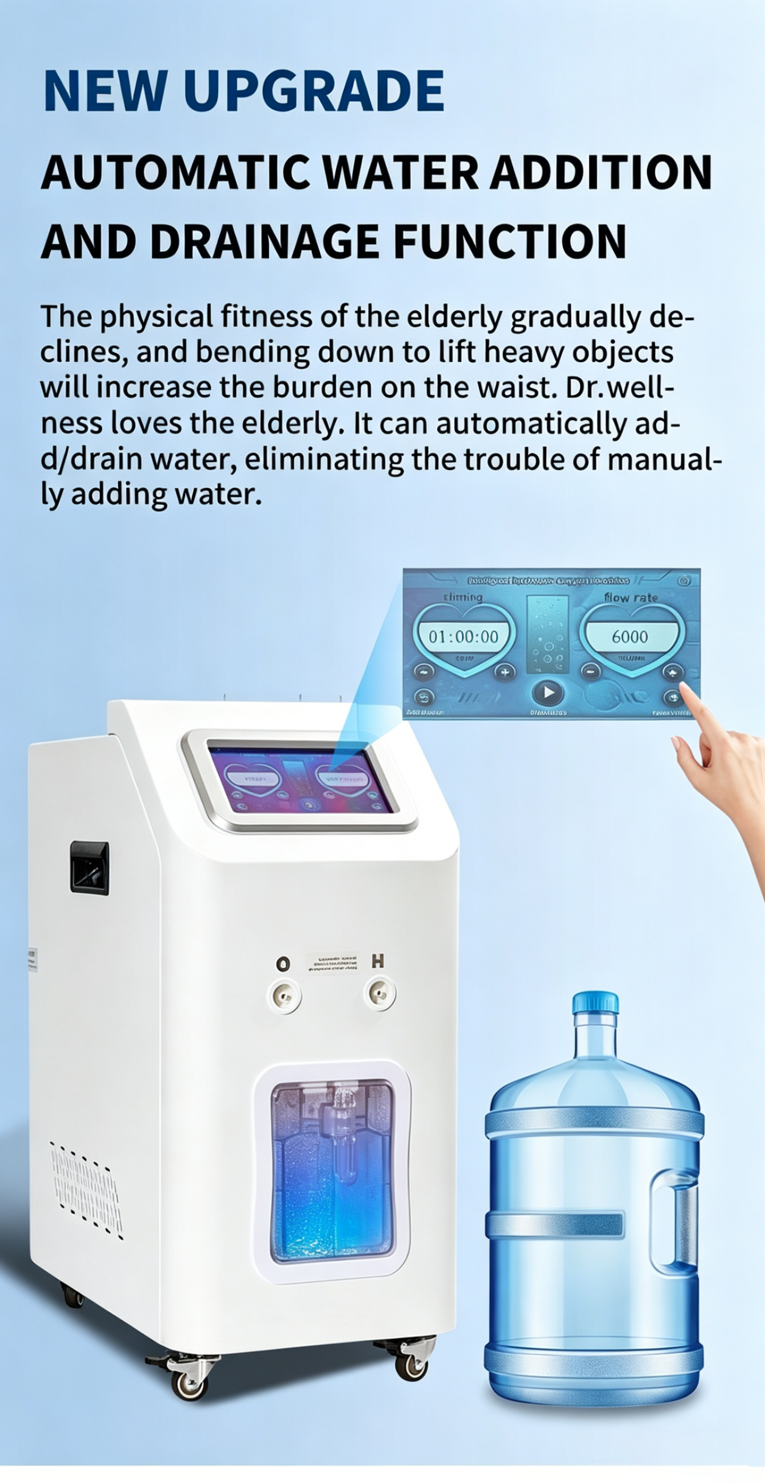 6000ml hydrogen inhalation machine making h2 gas therapy inhaler generator pem electrolyzer molecular machine generator price