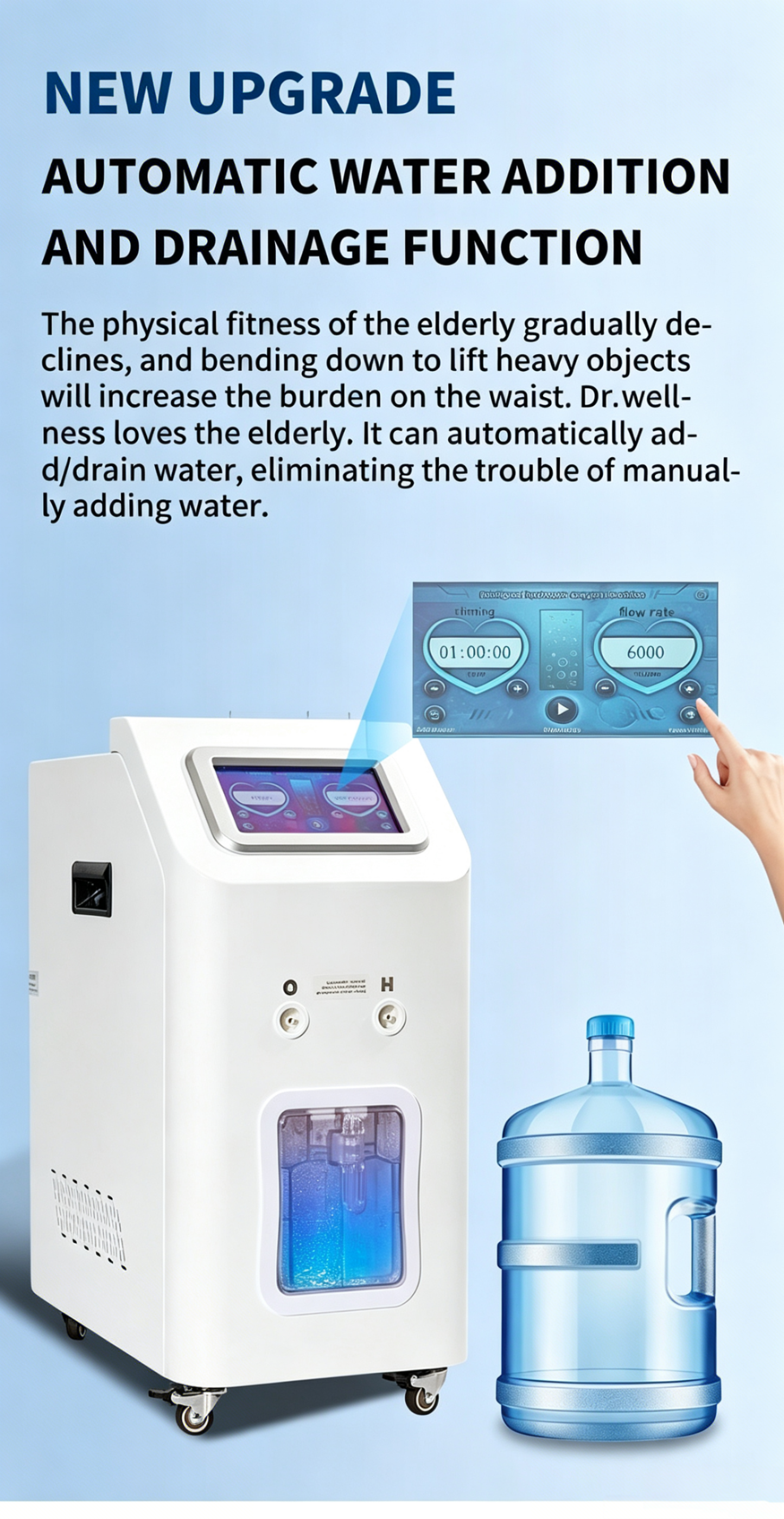 6000ml hydrogen inhalation machine making h2 gas therapy inhaler generator pem electrolyzer molecular machine generator price