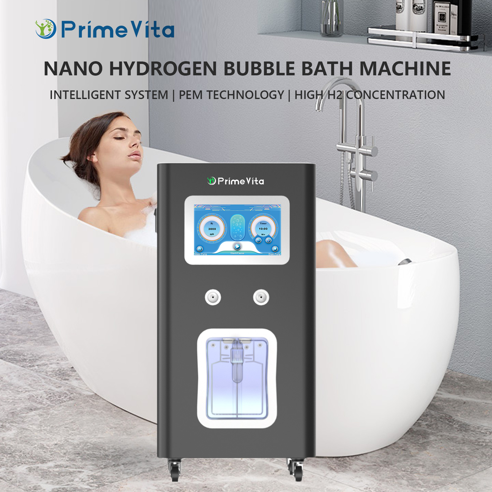 Hydrogen Bath For Skin Health Prime Vita Brand
