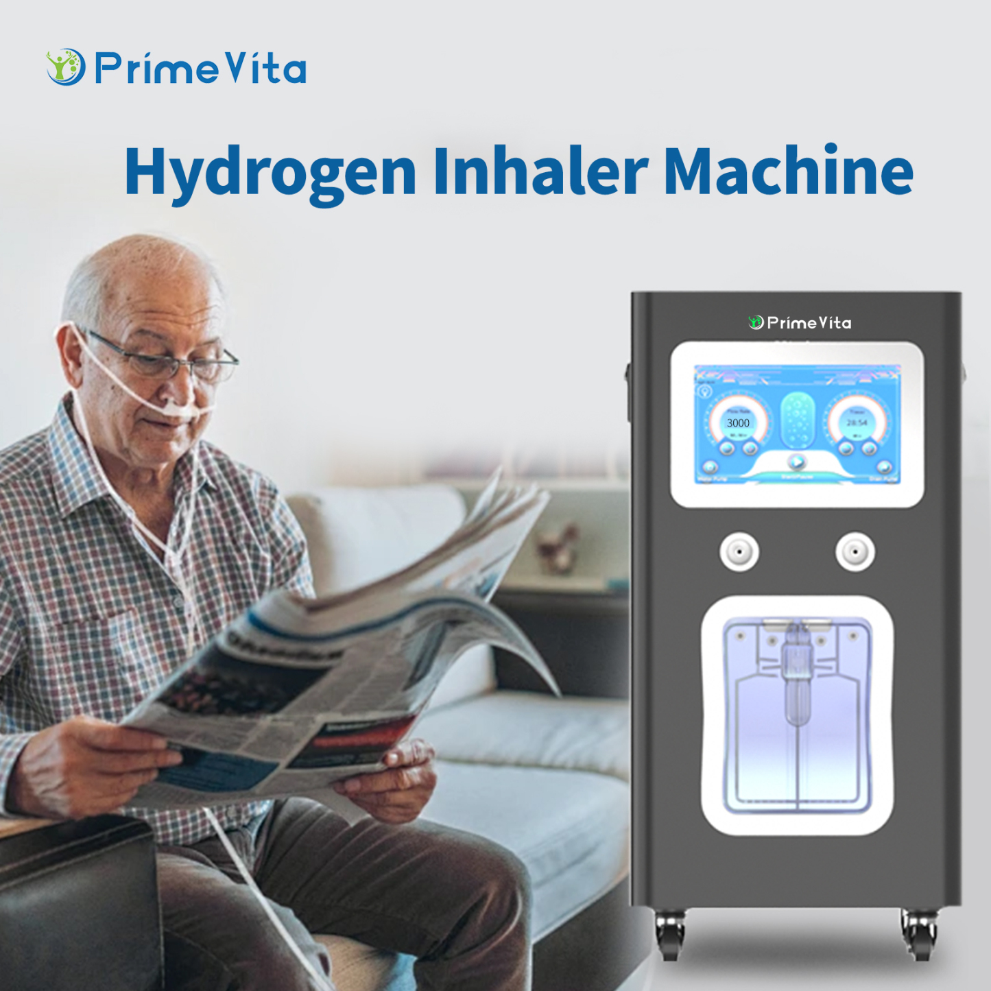 Anti-Aging Hydrogen Therapy 1500ml– Best H2 Inhaler for Seniors Prime Vita Brand