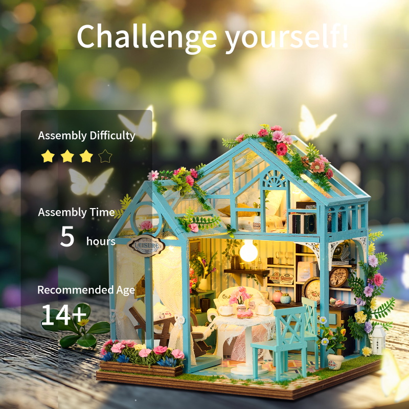 Miniature Doll House K-1082 Floral Reverie 3D Wooden Puzzle