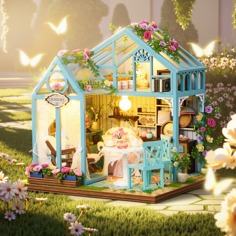 Miniature Doll House K-1082 Floral Reverie 3D Wooden Puzzle