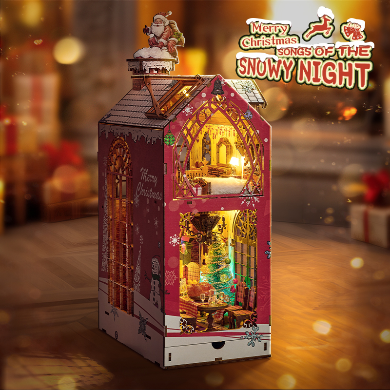 13.3" Christmas DIY Book Nook SL-29 Songs Of Snowy Night 3D Wooden Puzzle
