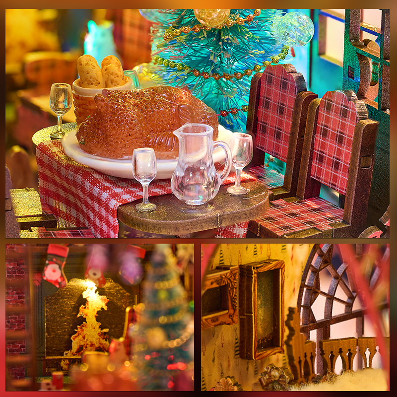 13.3" Christmas DIY Book Nook SL-29 Songs Of Snowy Night 3D Wooden Puzzle