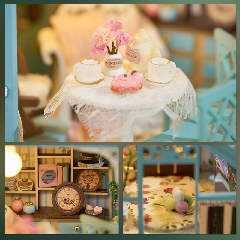 K-1082 Floral Reverde Doll House Wooden Puzzle Toy Gift