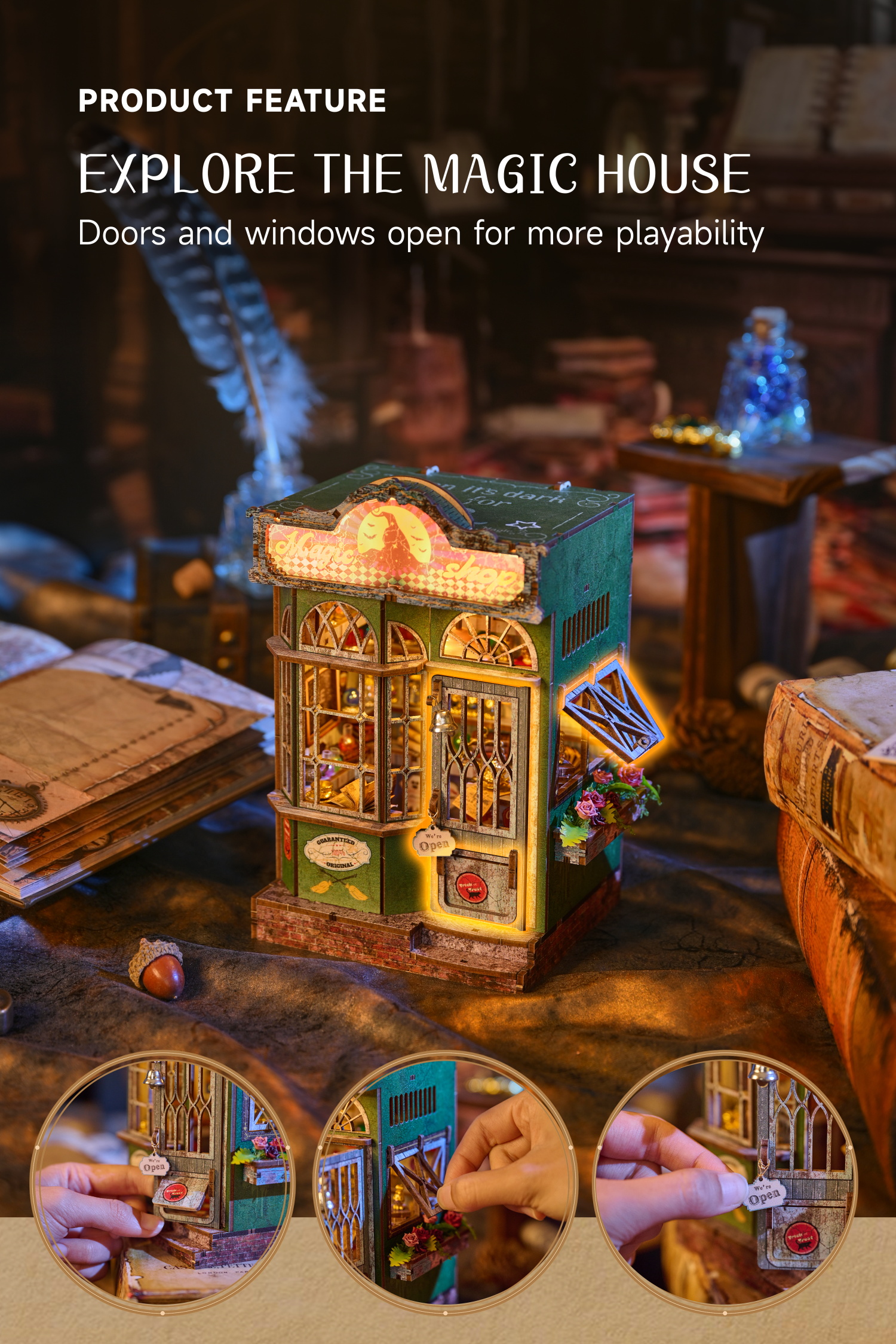 Miniature House Kit 3D Wooden Puzzle IIECREATE Mini Book Nook SL