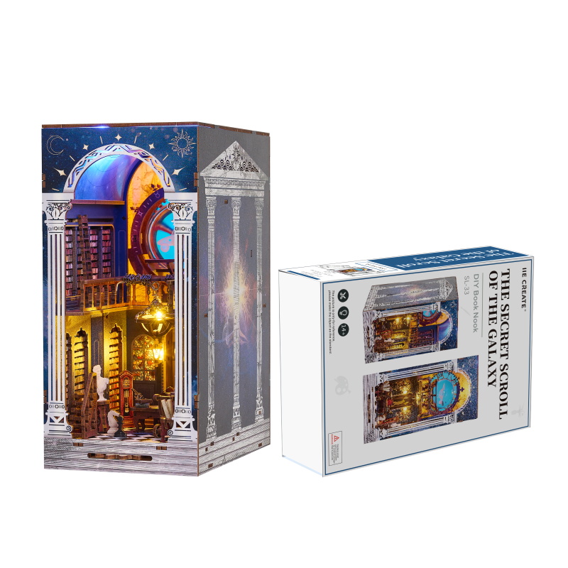 9.3"  DIY Book Nook SL-33 The Secret Scroll of the Galaxy 3D Wooden Puzzle