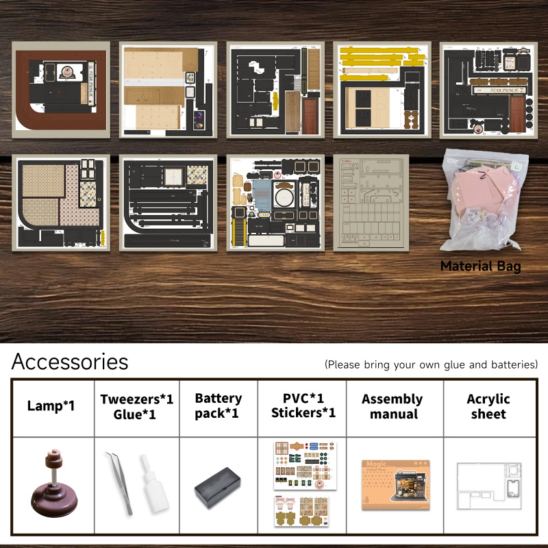 Miniature Doll House K-1083 Magic Cafe Shop 3D Wooden Puzzle