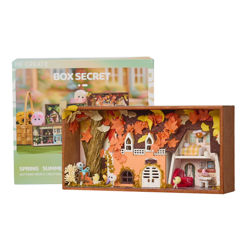Mini Secret Box T-013 Autumn DIY Model Kit Handmade Wood Item