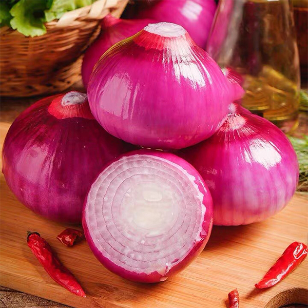 purple skinned fruit onion