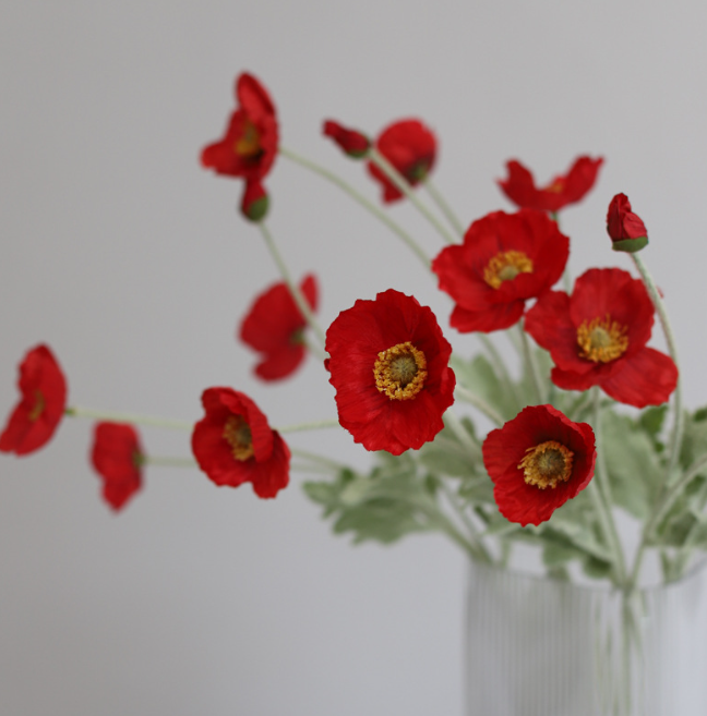 Simulated Poppy Silk Artificial Flowers