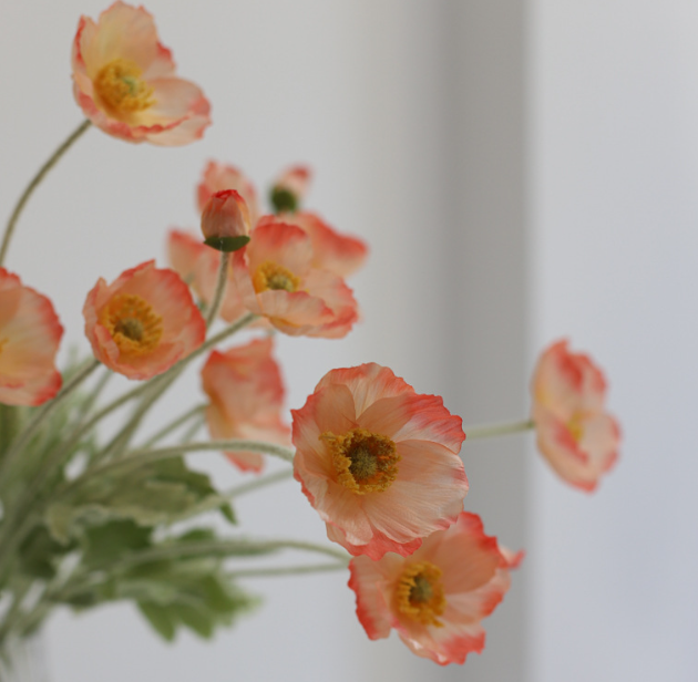 Simulated Poppy Silk Artificial Flowers