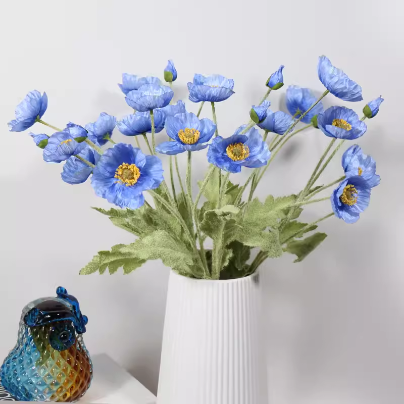 Simulated Poppy Silk Artificial Flowers