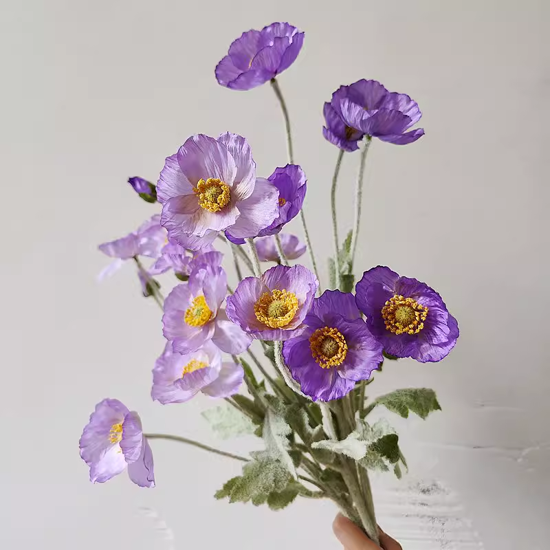 Simulated Poppy Silk Artificial Flowers