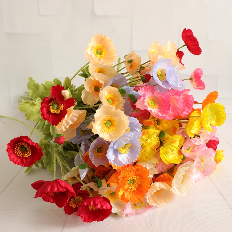 Simulated Poppy Silk Artificial Flowers