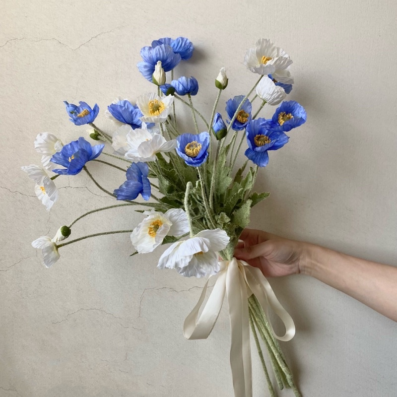 Simulated Poppy Silk Artificial Flowers