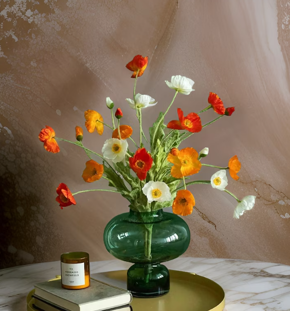 Simulated Poppy Silk Artificial Flowers