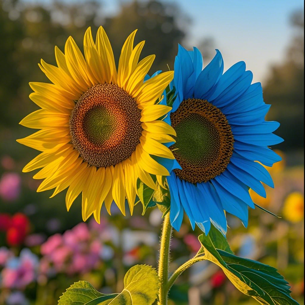 Twin-Headed Sunflower Seeds (Two Colors, One Stem!)