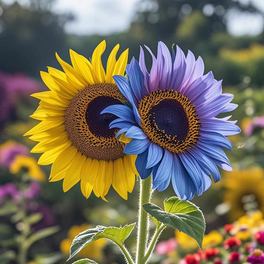Twin-Headed Sunflower Seeds (Two Colors, One Stem!)