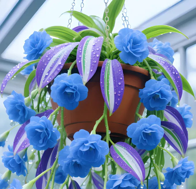 Blue  Enchantress Painting Spider Plant Bulbs