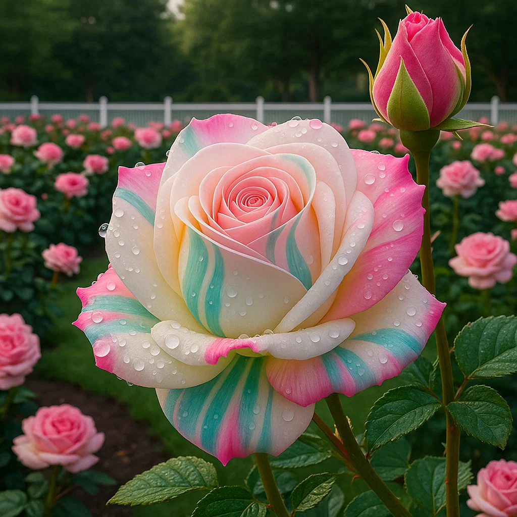 🌸✨ Nature’s Cotton Candy Rose – A Masterpiece of Colors ✨🌸
