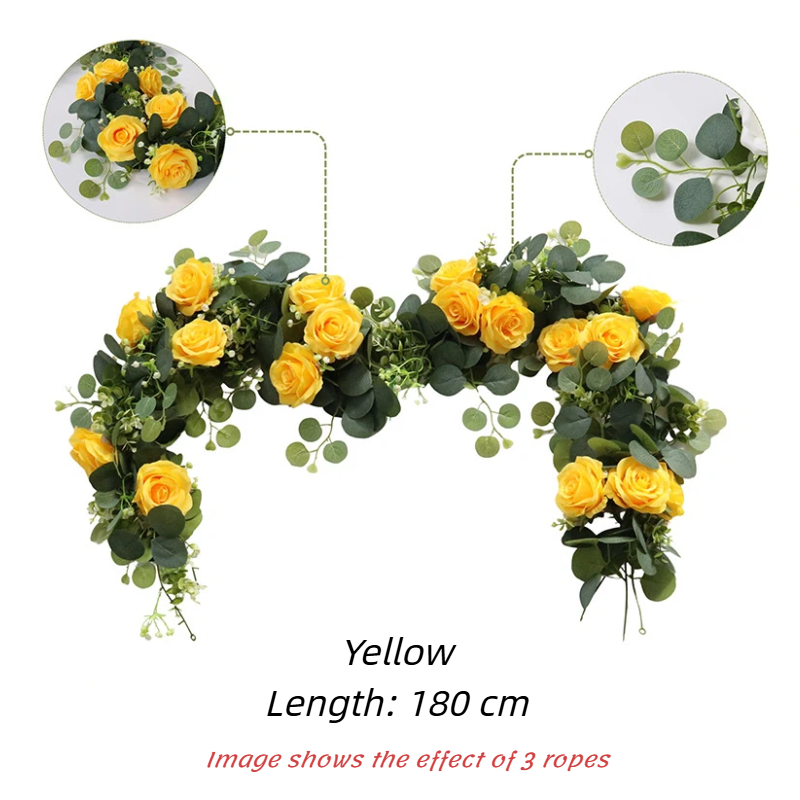 LAST Day 52% OFF🔥1.8-meter Artificial Eucalyptus Leaf and Rose Vine
