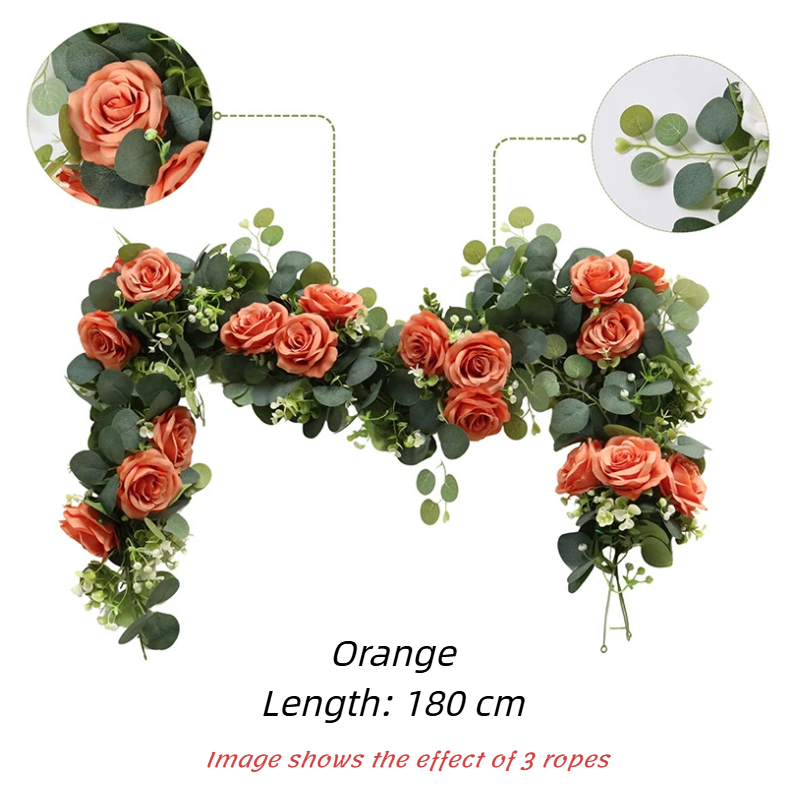 LAST Day 52% OFF🔥1.8-meter Artificial Eucalyptus Leaf and Rose Vine