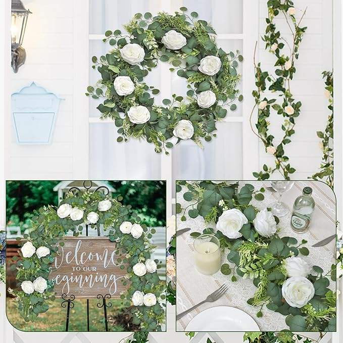 LAST Day 52% OFF🔥1.8-meter Artificial Eucalyptus Leaf and Rose Vine