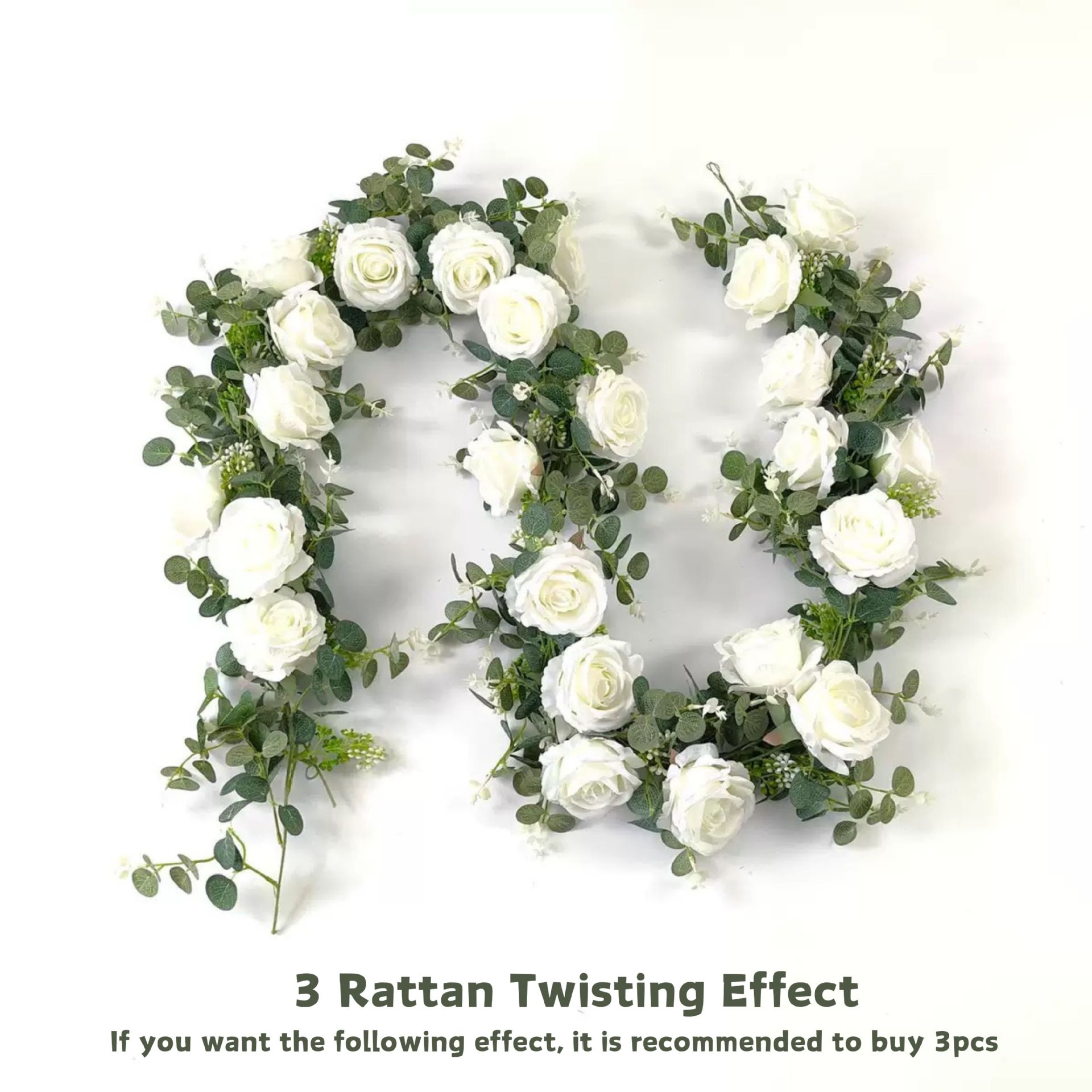 LAST Day 52% OFF🔥1.8-meter Artificial Eucalyptus Leaf and Rose Vine