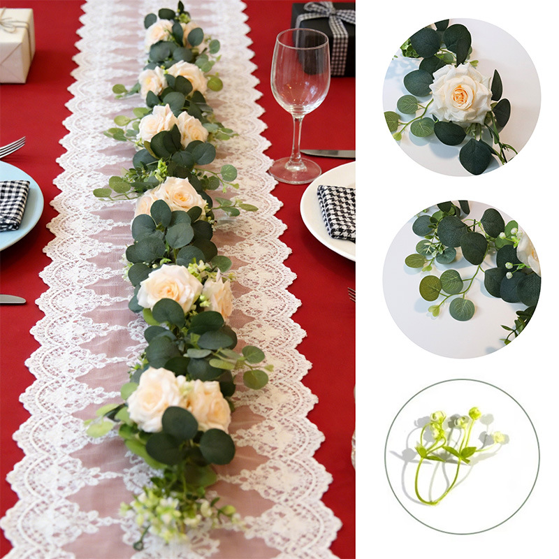 LAST Day 52% OFF🔥1.8-meter Artificial Eucalyptus Leaf and Rose Vine