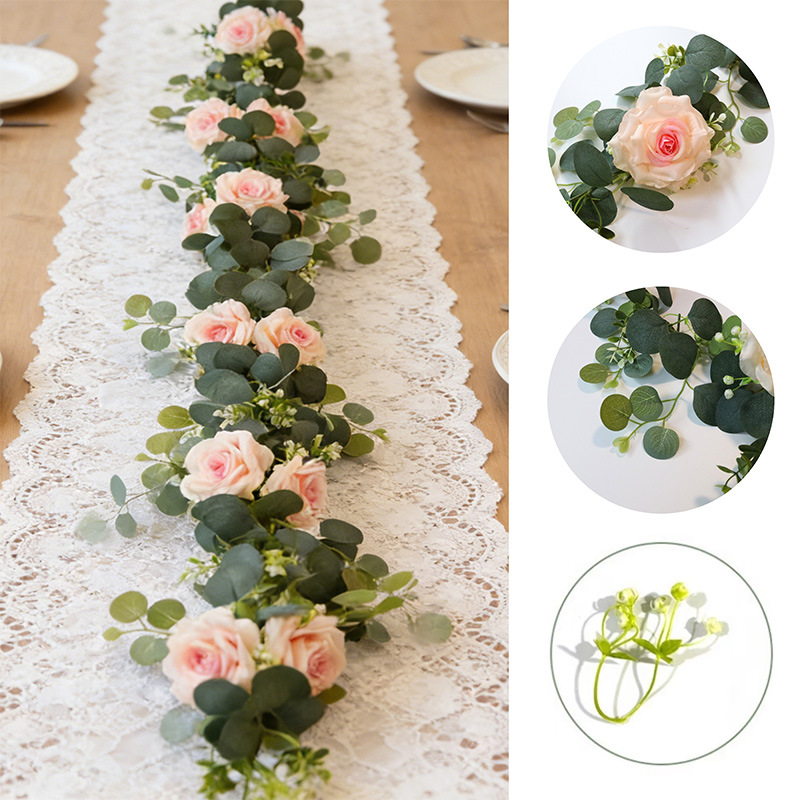 LAST Day 52% OFF🔥1.8-meter Artificial Eucalyptus Leaf and Rose Vine