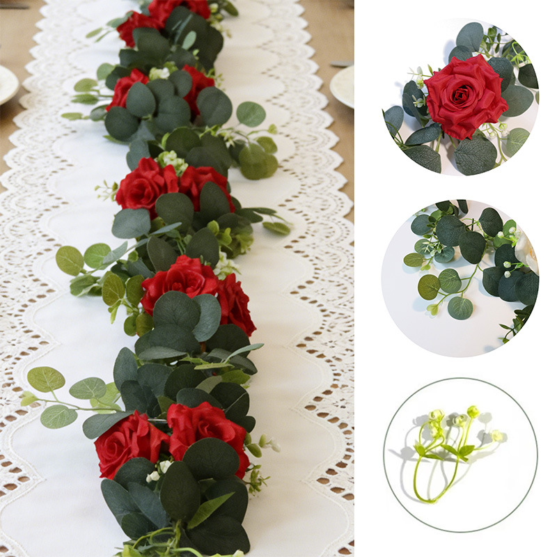 LAST Day 52% OFF🔥1.8-meter Artificial Eucalyptus Leaf and Rose Vine