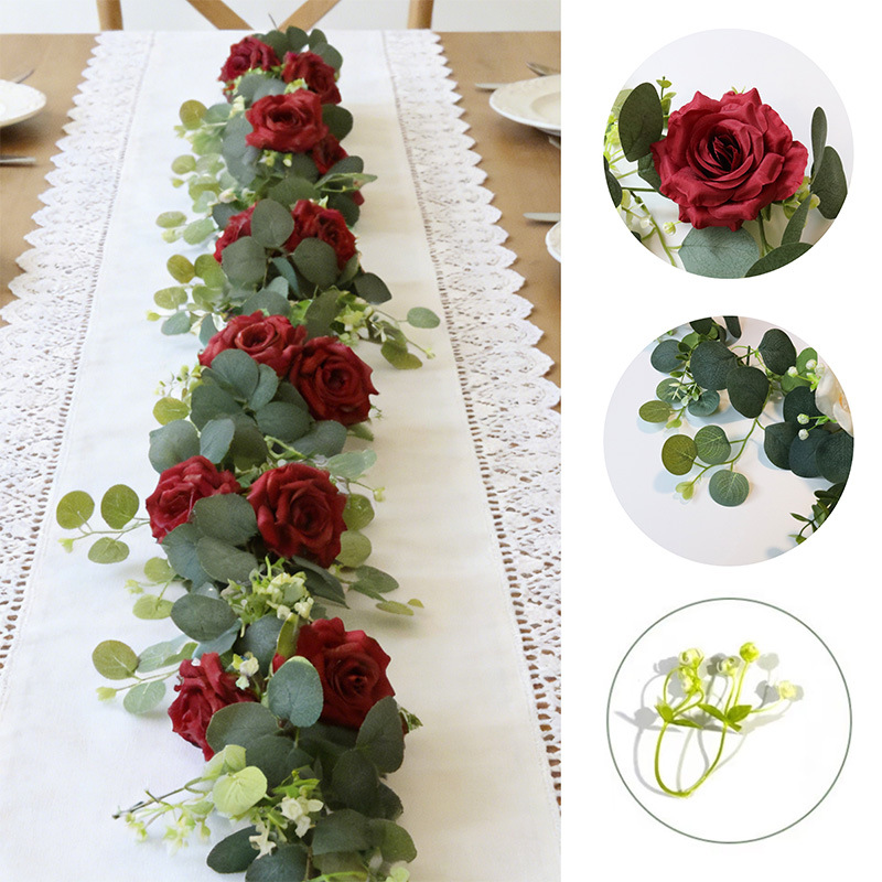 LAST Day 52% OFF🔥1.8-meter Artificial Eucalyptus Leaf and Rose Vine