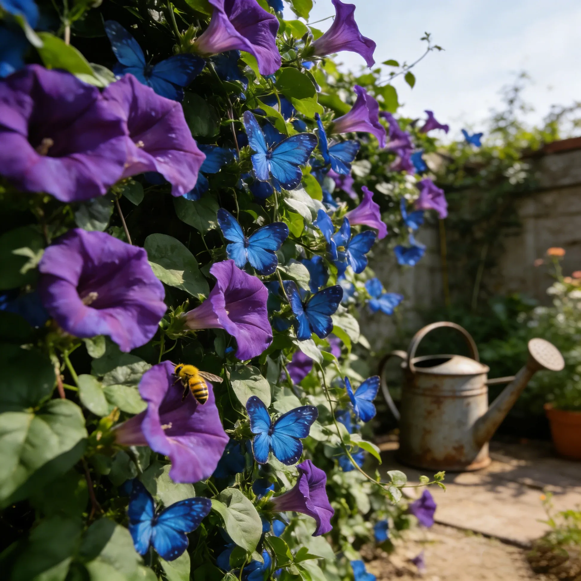 🦋🌸 Climbing Butterfly Morning Glory Flower Seeds – – Fast Growing Garden DIY