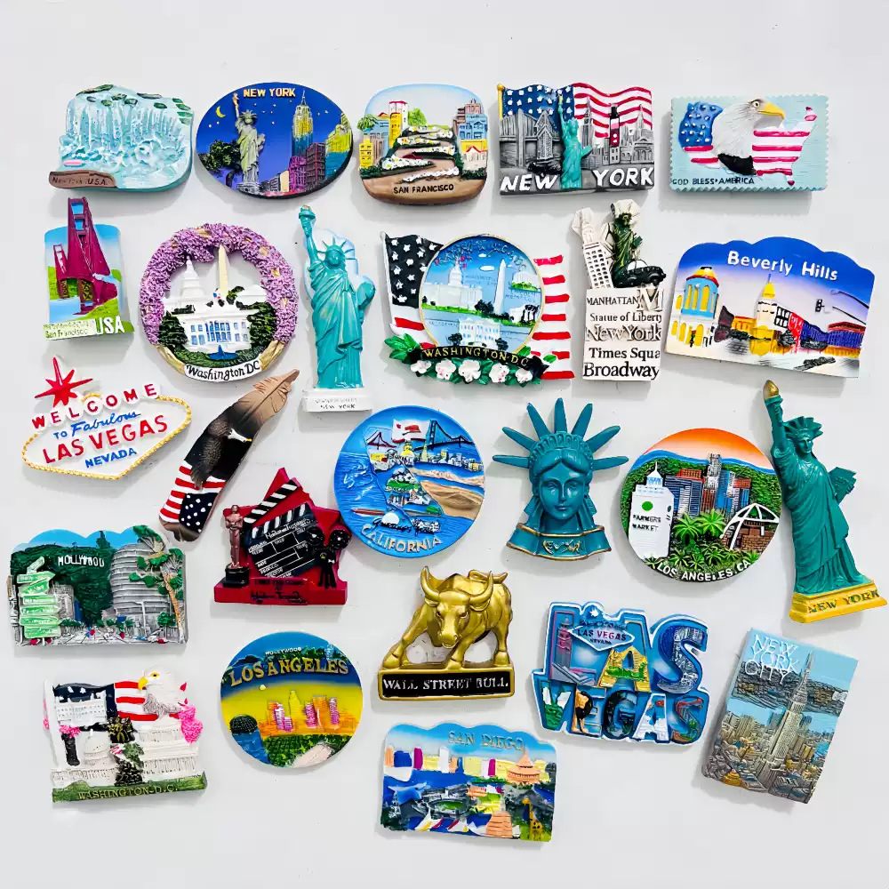 American City Commemorative Resin Refrigerator Magnets