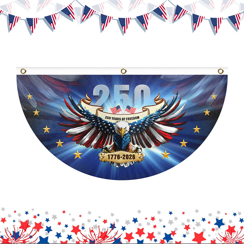 America’s 250th Birthday Pleated Fan Flag 3