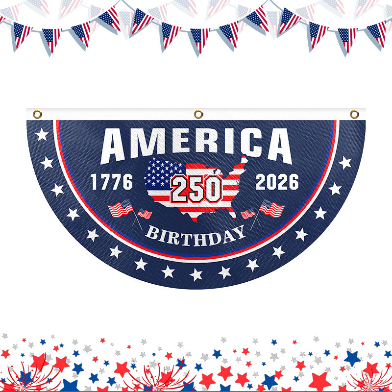 America’s 250th Birthday Pleated Fan Flag 2