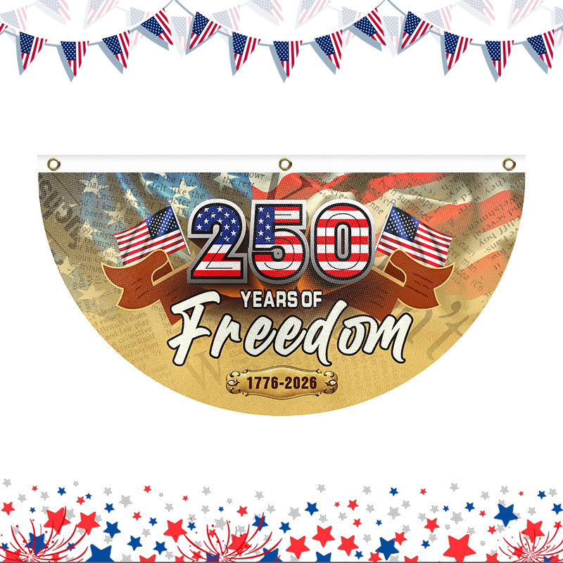 America’s 250th Birthday Pleated Fan Flag 4