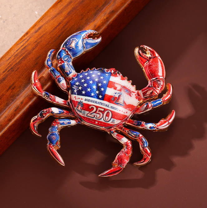 America’s 250th Anniversary Commemorative Enamel Pin ~ Crab