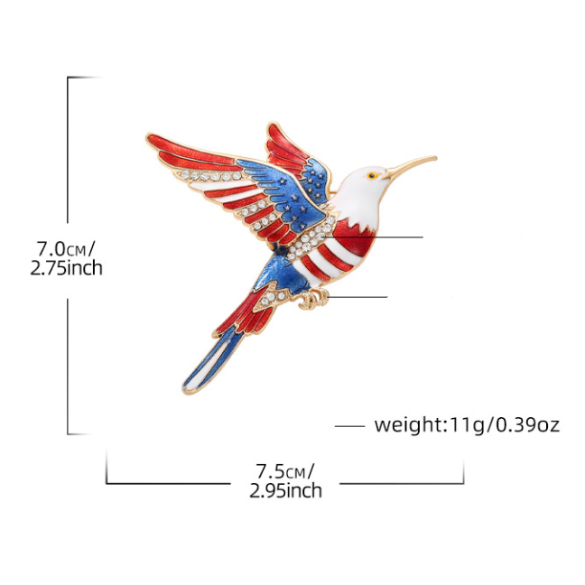 America’s 250th Anniversary Commemorative Enamel Pin ~ Hummingbird