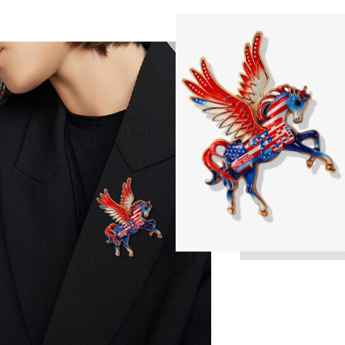 Horse 250th Anniversary Commemorative Enamel Pin