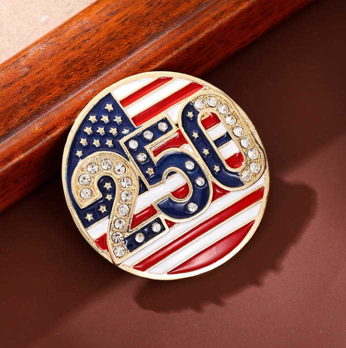 America’s 250th Anniversary Commemorative Enamel Pin ~ Flag
