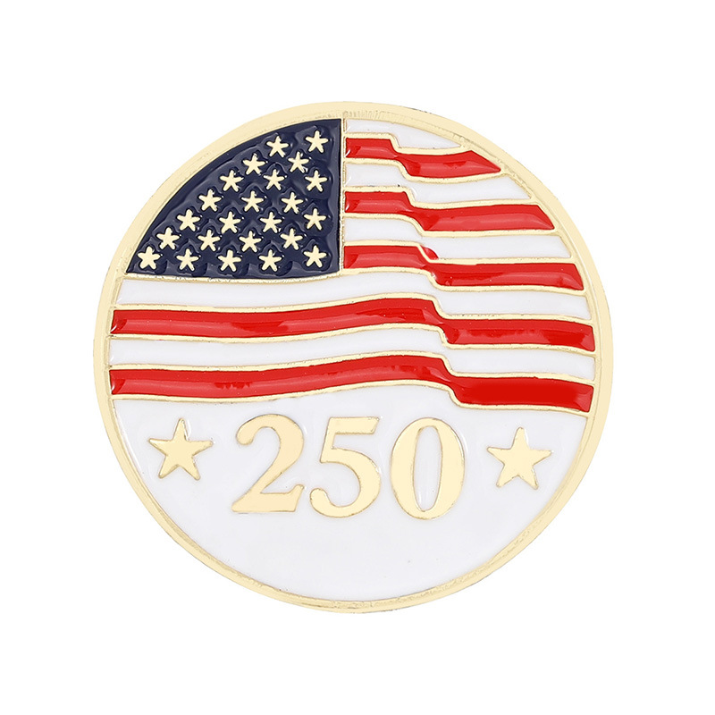 America’s 250th Anniversary Commemorative Enamel Pin~ Round national flag brooch