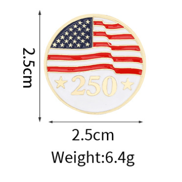America’s 250th Anniversary Commemorative Enamel Pin~ Round national flag brooch