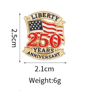 America’s 250th Anniversary Commemorative Enamel Pin ~ Freedom Flag