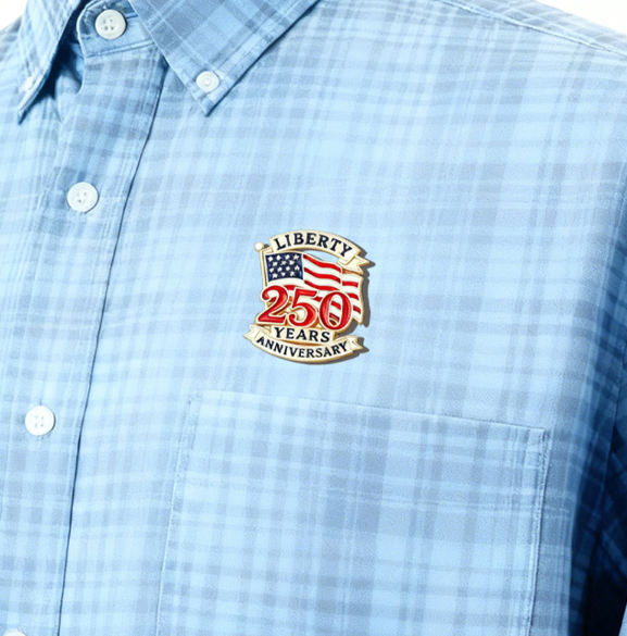 America’s 250th Anniversary Commemorative Enamel Pin ~ Freedom Flag