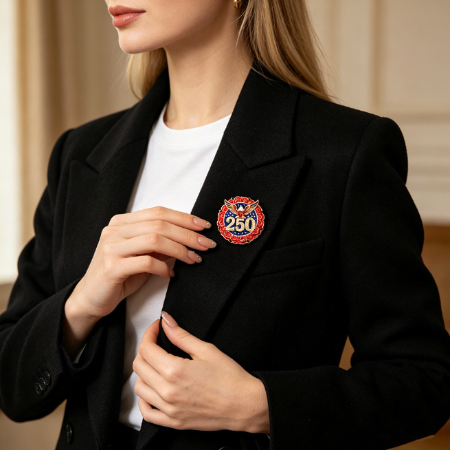 America’s 250th Anniversary Commemorative Enamel Pin ~ Garland
