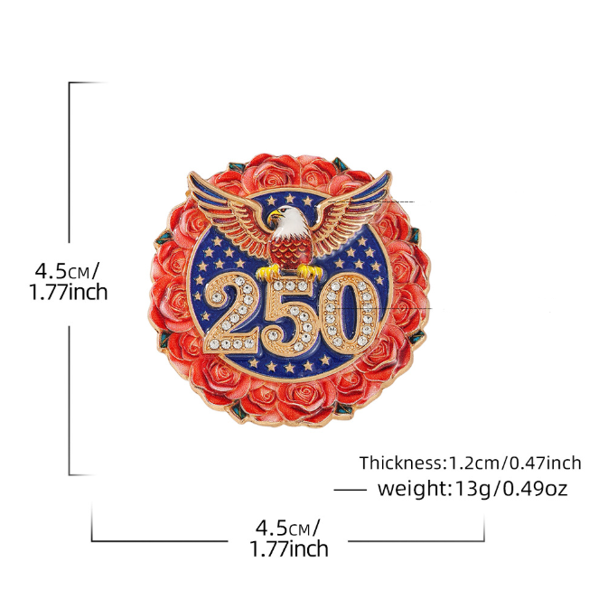 America’s 250th Anniversary Commemorative Enamel Pin ~ Garland